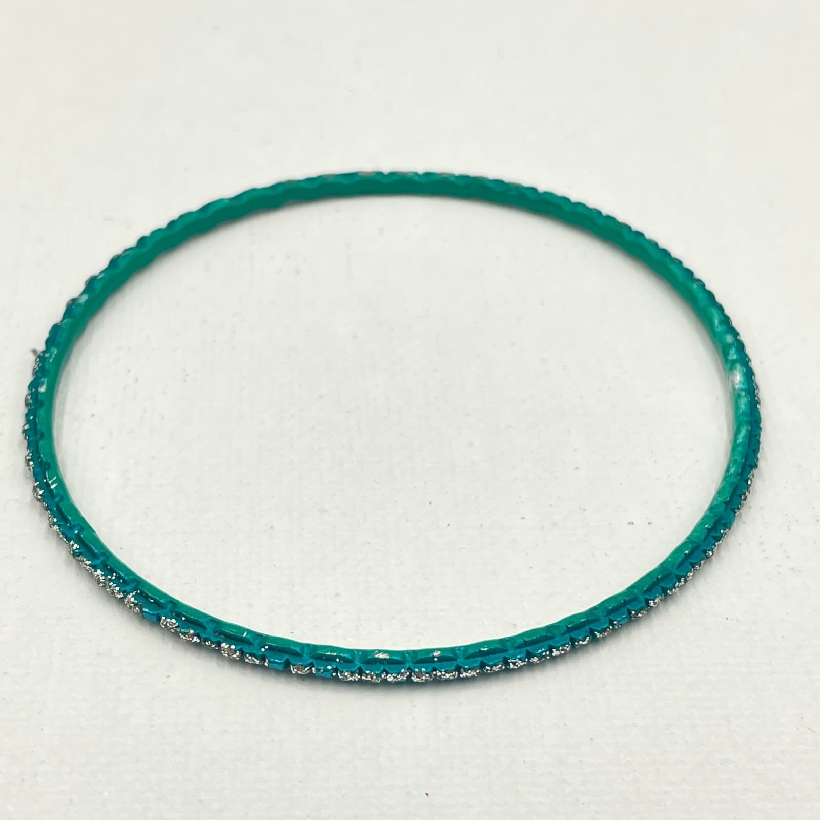 Vintage 80s 90s Bangles Set Glass Stone Enamel Women's Classic Fashion Jewelry - Thumbnail 11
