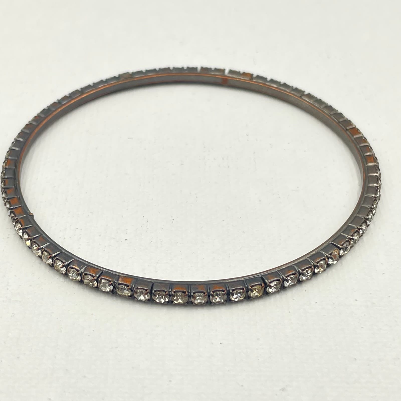 Vintage 80s 90s Bangles Set Glass Stone Enamel Women's Classic Fashion Jewelry - Thumbnail 9