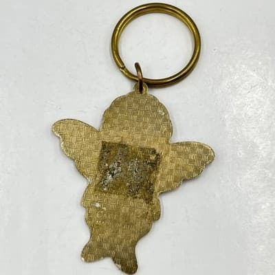 Keyring Vintage Alaska Enamel Eskimo Angel Star Charm ACE Souvenir Gold Tone - Thumbnail 5