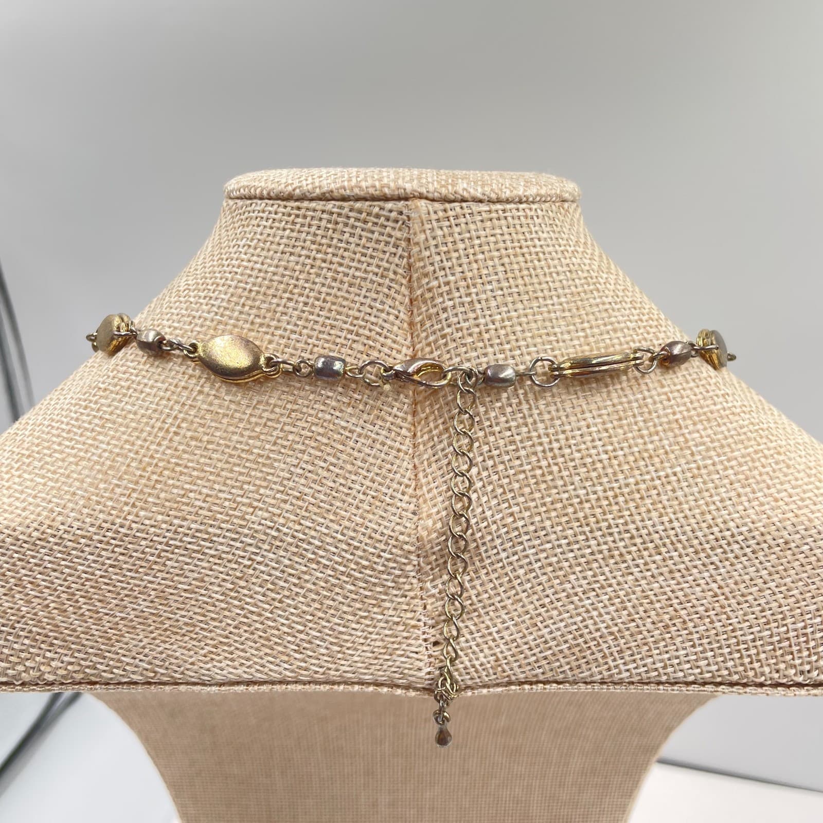 VTG Multi Strand Layered Statement Necklace Bronze Gold Tone Beaded Cluster 20" - Thumbnail 7