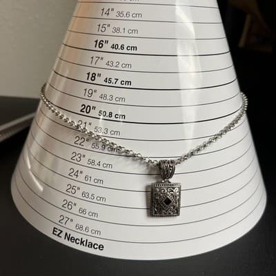 Vintage Egyptian Heritage Silver-Tone Intricate Calligraphy Pendant Necklace - Thumbnail 9
