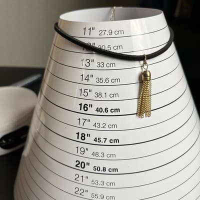 Grunge Revival Gold-Tone Black Velvet Cord Chain Tassel Pendant Choker Necklace - Thumbnail 7