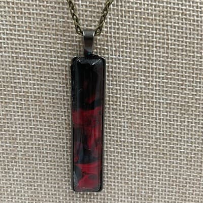 Vintage Set of 5 Abstract Glass Pendant Necklaces on Cord & Chain – Multicolor - Thumbnail 12