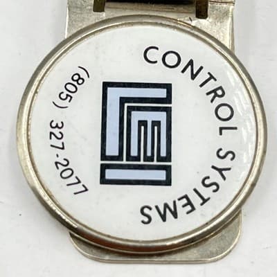 Vintage LEI Control Systems Money Clip & Tie Bar Set, White Enamel Logo (805) - Thumbnail 2