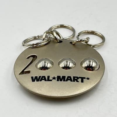 Vintage Walmart Year 2000 Employee Milestone Keychain Silver Tone Multi-Ring