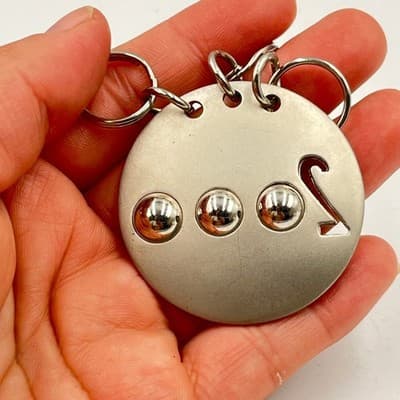 Vintage Walmart Year 2000 Employee Milestone Keychain Silver Tone Multi-Ring - Thumbnail 3