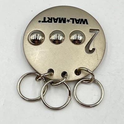 Vintage Walmart Year 2000 Employee Milestone Keychain Silver Tone Multi-Ring - Thumbnail 4