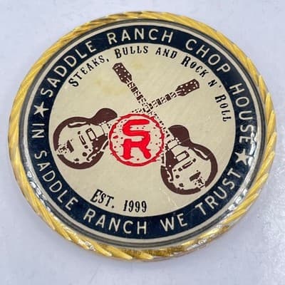 Saddle Ranch Chop House Exclusive Member Coin 075 Guitar Rock 'N' Roll Est 1999
