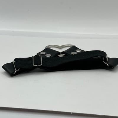 Vintage Black Faux Leather Heart Garter Belt Gothic Punk Elastic Leg Ring Toy - Thumbnail 7