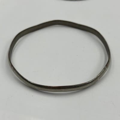 6 Vintage Metallic Bangle Bracelets Set Gold Silver Tone Diamond Cut Boho Stack - Thumbnail 5