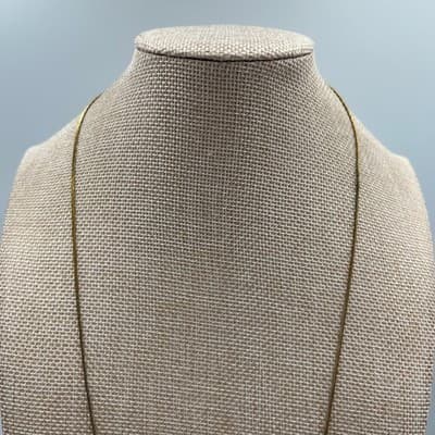 Vintage Gold Tone Snake Chain Necklace with 3 Organic Baroque Faux Creamy Pearls - Thumbnail 2