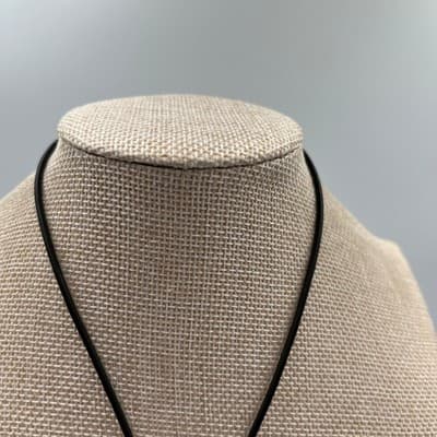 Vintage Industrial Geometric Hoop Chandelier Necklace 18" Black Cord Boho Modern - Thumbnail 2