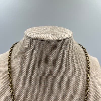 Vintage Bronze Statement Necklace Rhinestone Floral Geometric Boho Bib Jewelry - Thumbnail 2