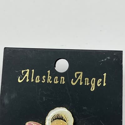 Vintage Alaskan Angel Pin Girl in Purple Parka Enamel Star Souvenir Brooch NEW - Thumbnail 3