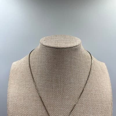 Silver Tone Geometric Ring Y-Necklace, Minimalist Snake Chain Drop Pendant - Thumbnail 2