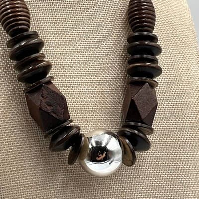 Boho Leaf Statement Necklace & Earrings Set Deep Red Resin Gold Tone 18" Mixed - Thumbnail 8