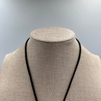 Vintage Bronze Track & Field Medal Necklace - Hurdle Runner, Black Suede Cord - Thumbnail 2