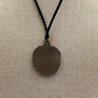 Vintage Bronze Track & Field Medal Necklace - Hurdle Runner, Black Suede Cord - Thumbnail 4