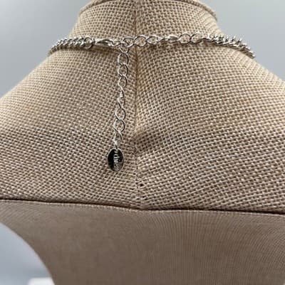Claire's Sage Green Statement Necklace Silver Tone Bib Teardrop Cluster Jewelry - Thumbnail 5