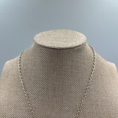 VTG Silver Tone Green Crystal Butterfly Pendant Necklace Chain Sparkling Nature - Thumbnail 2