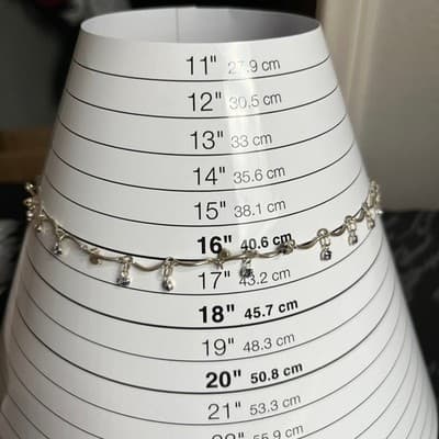 Vintage Silver Tone Wavy S Link Choker Necklace Purple Rhinestone Dangle 16" - Thumbnail 6