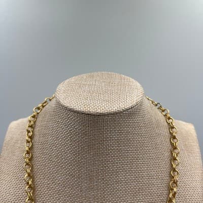 Vintage Daisy Floral Cluster Statement Necklace Gold Tone Gray White Petal Boho - Thumbnail 2