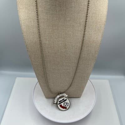 Vintage 4th Place Kick-Off Tournament USA Soccer Pendant Necklace Silver Tone - Thumbnail 6