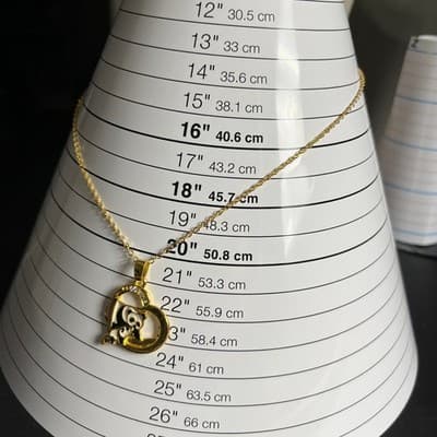 VTG Gold Tone Panda Heart Necklace Enamel Animal Pendant Crystal Accents Chain - Thumbnail 8