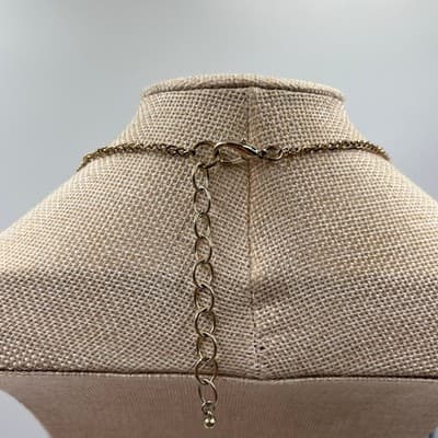 VTG Gold Herringbone & Black Faceted Bead Long Layering Necklace Chic Classic - Thumbnail 7
