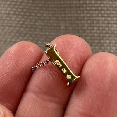 Vintage Gold Initial I Pendant Necklace Silver Dainty Letter Charm