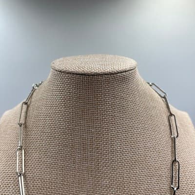VTG SUGARFIX by BaubleBar Silver Tone Paperclip Link Chain Necklace Minimalist - Thumbnail 3