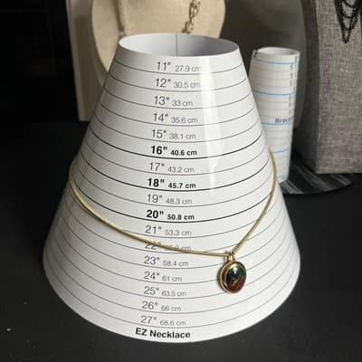 Laura Scott Gold Tone Snake Chain Necklace Green Maroon Enamel Floral Pendant - Thumbnail 9