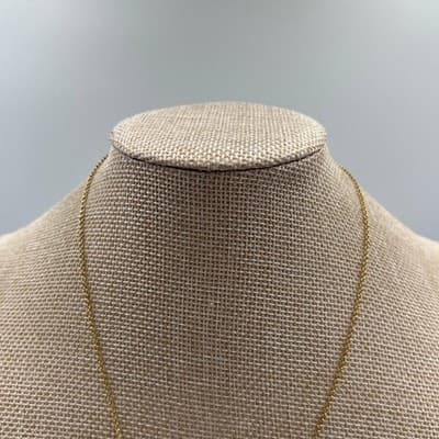Vintage Gold Initial I Pendant Necklace Silver Dainty Letter Charm - Thumbnail 4