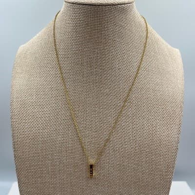 Vintage Gold Initial I Pendant Necklace Silver Dainty Letter Charm - Thumbnail 3