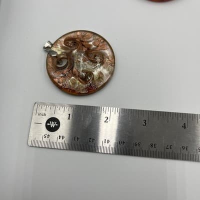 Vintage Murano Millefiori Glass Pendant Set 3pc Italian Style Art Glass Jewelry - Thumbnail 8
