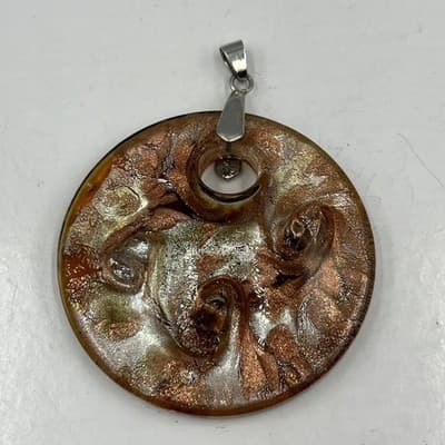 Vintage Murano Millefiori Glass Pendant Set 3pc Italian Style Art Glass Jewelry - Thumbnail 3