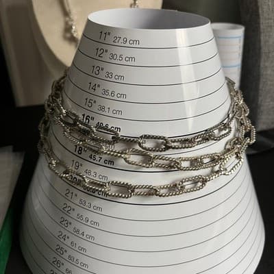 Vintage Silver Tone Multi-Strand Twisted Curb Chain Statement Necklace Bold Edgy - Thumbnail 7