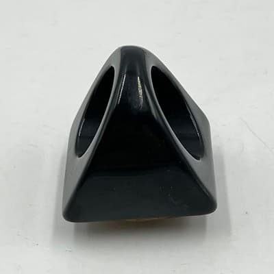 Vintage Chunky Black Acrylic Lucite Cocktail Ring Tiger Stripe Square Faceted - Thumbnail 6