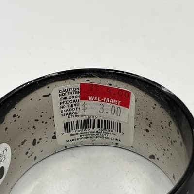Vintage Smoky Grey Acrylic Bangle Bracelet White Speckled Splatter Paint Chunky - Thumbnail 3