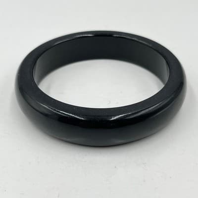 Vintage Monochrome Bangle Bracelet Set Black White Minimalist Resin Chunky Retro - Thumbnail 3