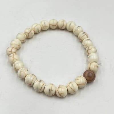 VTG Natural Stone Stretch Bracelet Set Boho Amazonite Rose Quartz Howlite 4pc - Thumbnail 5