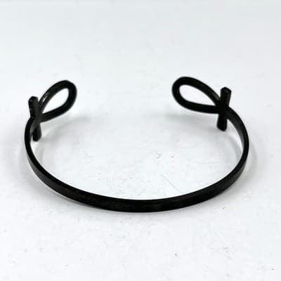 Cuff Bracelet Vintage Black Matte Ankh Cross Egyptian Symbol Key of Life