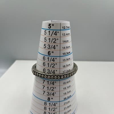 Vintage Silver Tone Stacking Stretch Bracelet Lot Mixed Boho Textured Bangle Set - Thumbnail 12