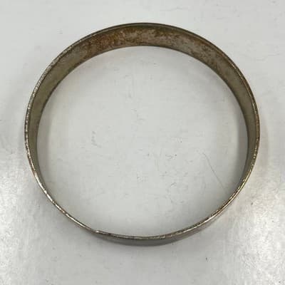 VTG Silver Tone Flat Band Bangle Bracelet Classic Stackable Minimalist Jewelry - Thumbnail 2