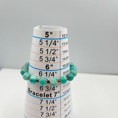 VTG Natural Stone Stretch Bracelet Set Boho Amazonite Rose Quartz Howlite 4pc - Thumbnail 8