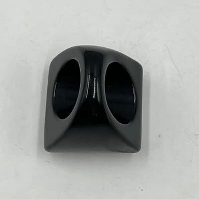Vintage Chunky Black Acrylic Lucite Cocktail Ring Tiger Stripe Square Faceted - Thumbnail 5