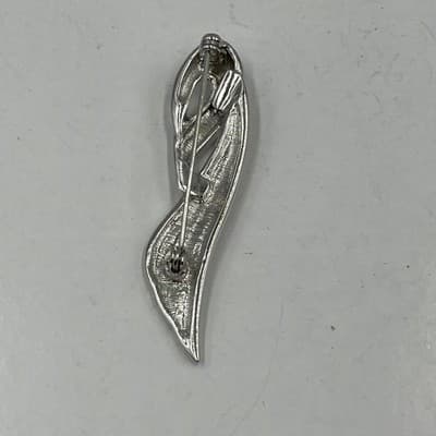 VTG Brooch Lot Gold Silver Tone Heart Leaf Swirl Safety Pin 7pc Jewelry Bundle - Thumbnail 5