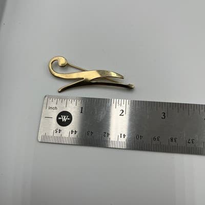 VTG Brooch Lot Gold Silver Tone Heart Leaf Swirl Safety Pin 7pc Jewelry Bundle - Thumbnail 20