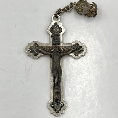 Religious Gift Set Vintage Catholic Keychain St Benedict Crucifix Italy Pendants - Thumbnail 7