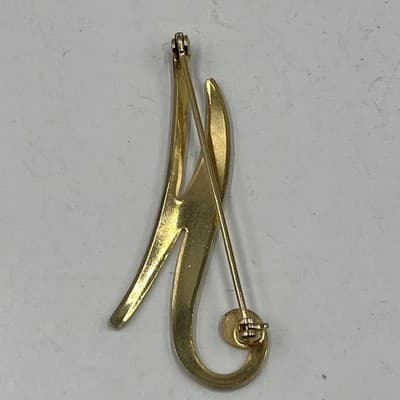 VTG Brooch Lot Gold Silver Tone Heart Leaf Swirl Safety Pin 7pc Jewelry Bundle - Thumbnail 9